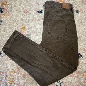 American Eagle Dark Chestnut Brown Corduroy Mom Straight Jean Pants